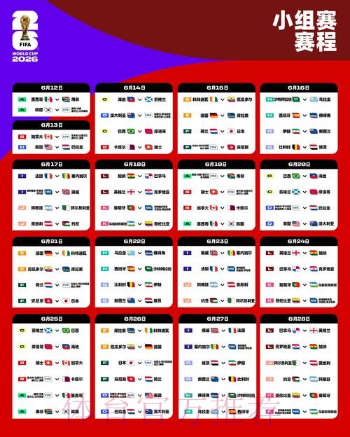 2026世界杯小组赛赛程高清 2026世界杯小组赛赛程高清
